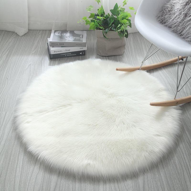 Cozy Circle Round Carpet - Solid Color Design for Living Room & Bedroom