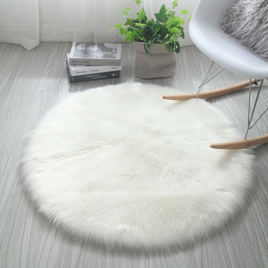 Cozy Circle Round Carpet - Solid Color Design for Living Room & Bedroom