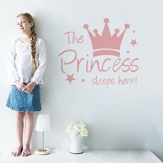 Royal Vibes: Pink Crown Graffiti Wall Stickers for a Touch of Urban Chic