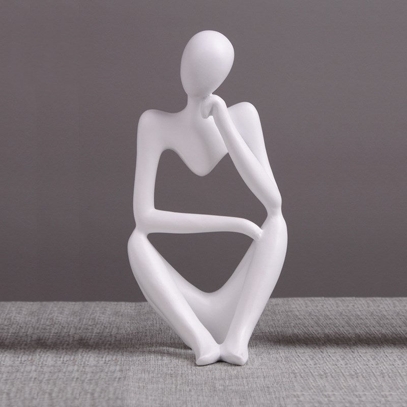 Contemporary Artistry: Thinker Statue Abstract Figure Sculpture for Modern Home Decor