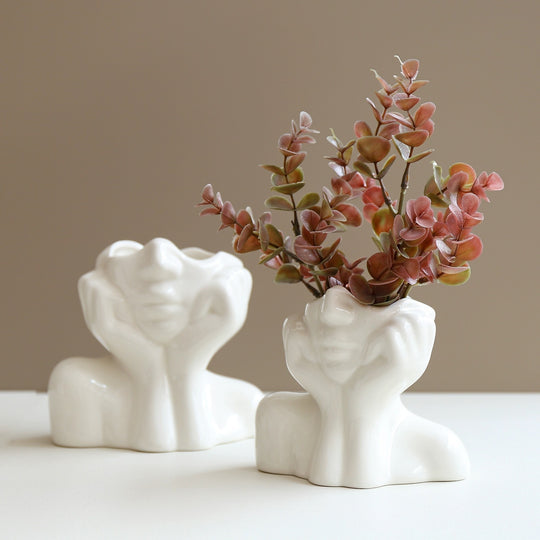 Artistic Form Vase - Resin Human Body Shape Decorative Centerpiece