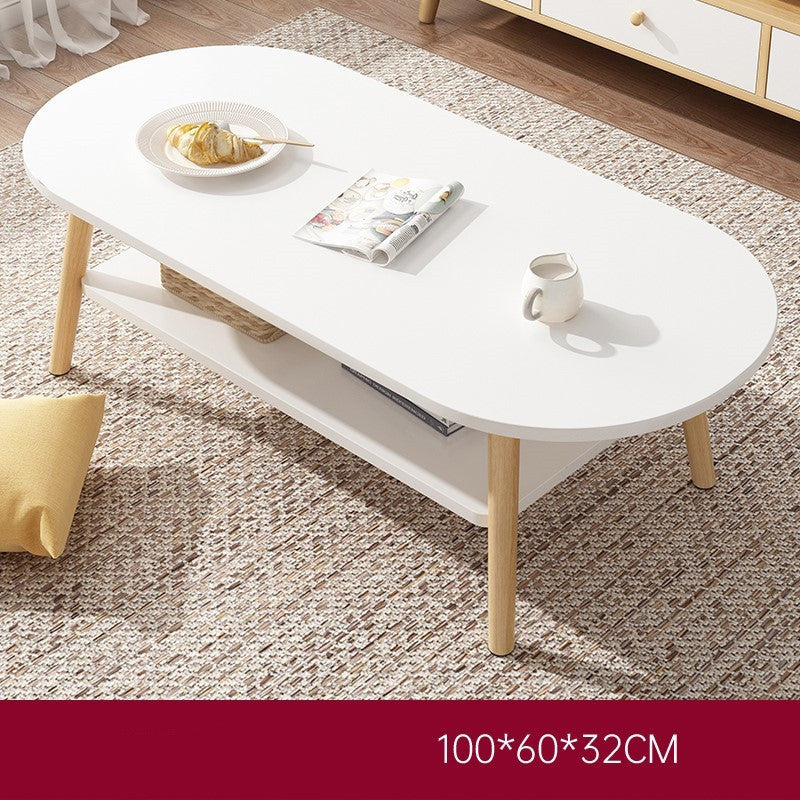 Compact Double-Layer Coffee Table for Small Spaces - Household Essential