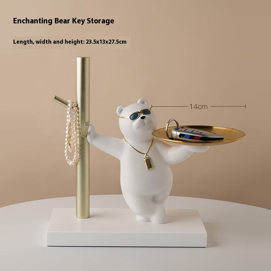 Adorable Bear Key Holder - Entrance Organizer with Storage Rack & Decorative Touch