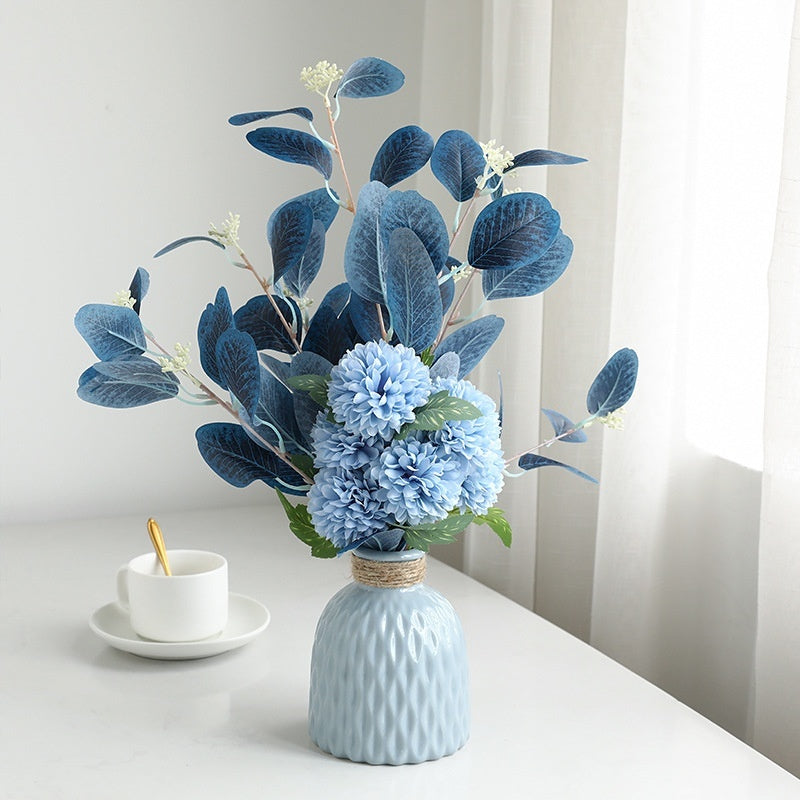 Vibrant Eucalyptus & Chrysanthemum Artificial Flower Bouquet - Home Decor Essentials