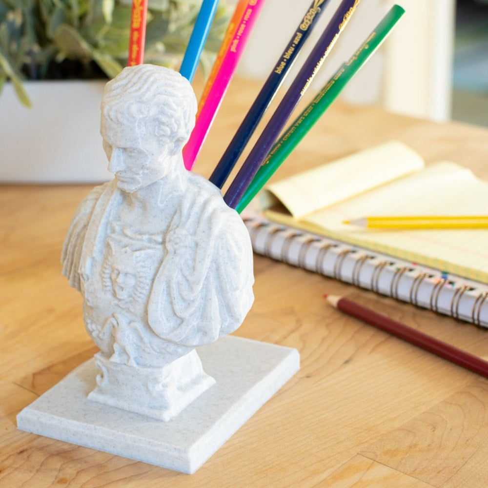 Classic Caesar Pen Holder - Elegant Desk Organizer for Office & Home