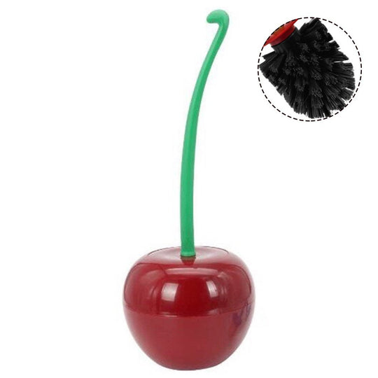 Cherry-Shaped Toilet Brush Set - Long Handle Soft Bristle Bathroom Cleaning Brush with Creative Design