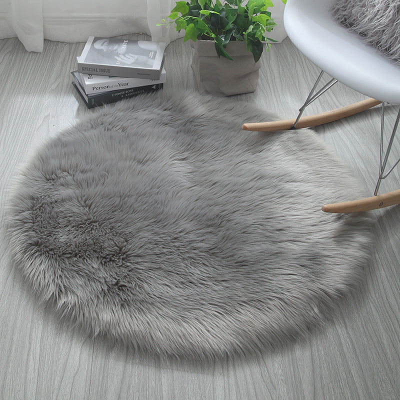 Cozy Circle Round Carpet - Solid Color Design for Living Room & Bedroom