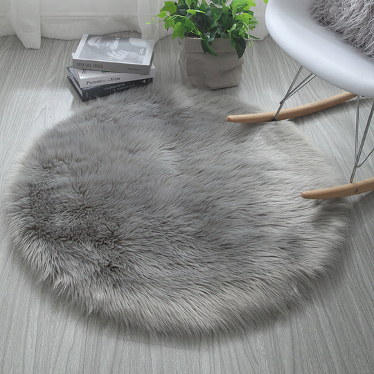 Cozy Circle Round Carpet - Solid Color Design for Living Room & Bedroom