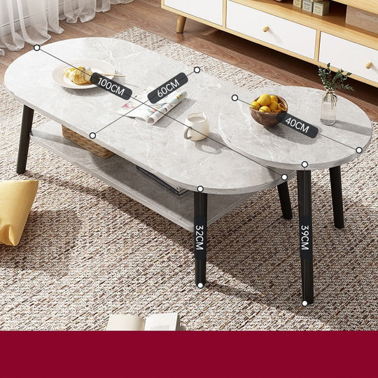 Compact Double-Layer Coffee Table for Small Spaces - Household Essential