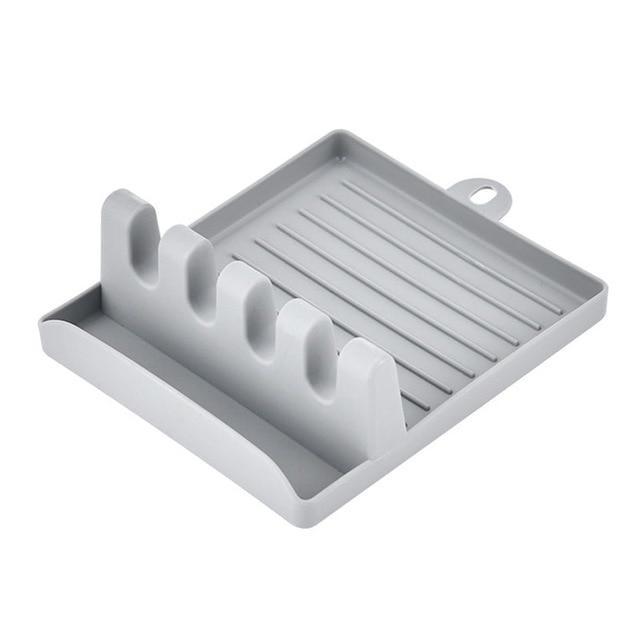 Kitchen Utensil Holder - Spatula Organizer with Spoon Mat & Chopstick Rest
