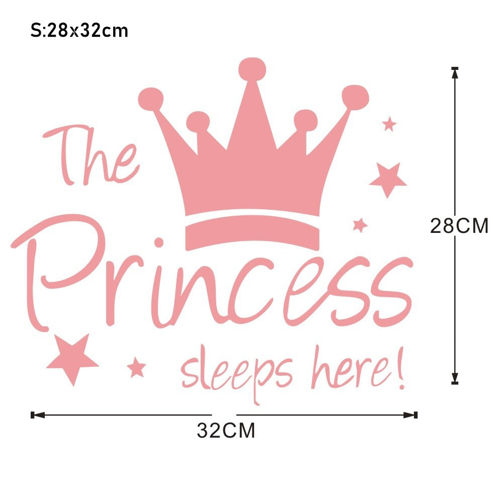 Royal Vibes: Pink Crown Graffiti Wall Stickers for a Touch of Urban Chic