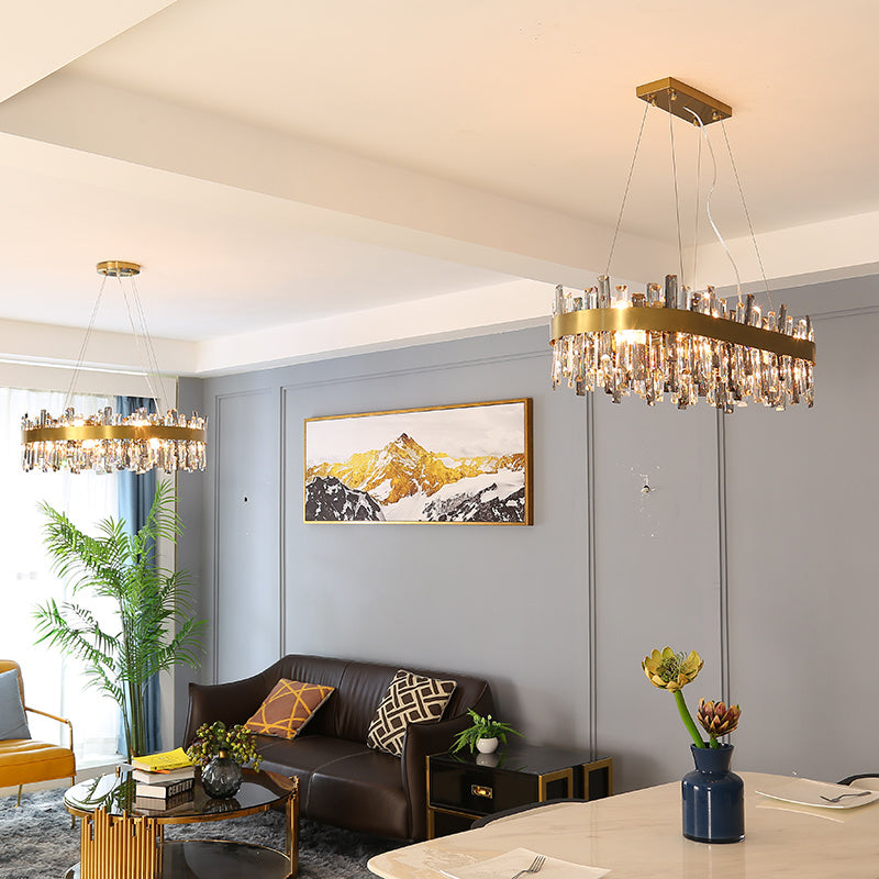 Aurora Luxe - Simple Crystal Chandelier for Living Room