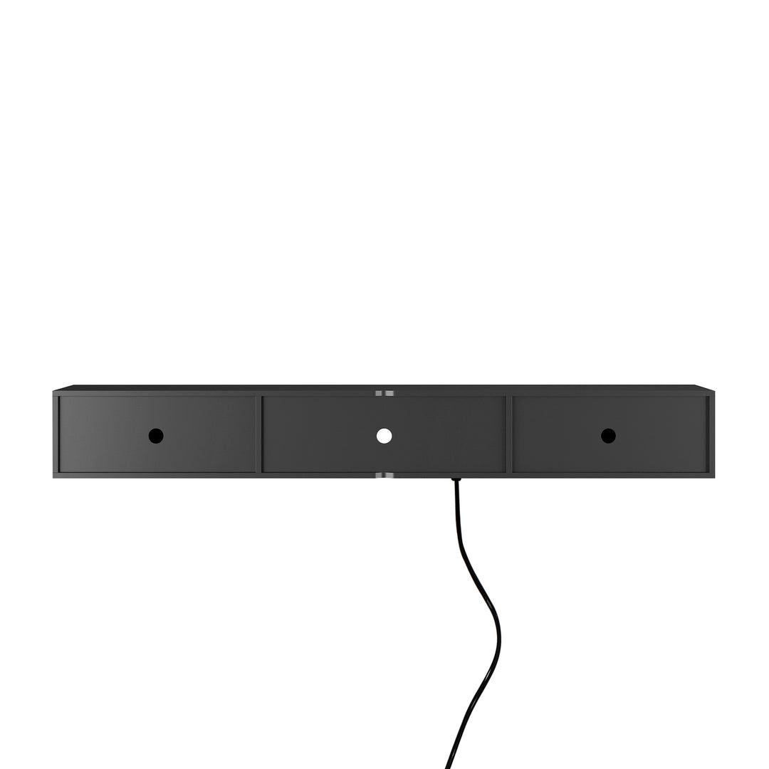 Sleek Floating TV Stand with 16 Color LEDs & Wall Mounted Design - Fits 55-65" TVs (Black)