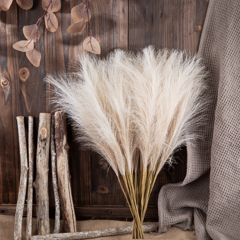 Elegant Pampas Grass Artificial Flowers - Natural Reed Bouquet for Home Decor
