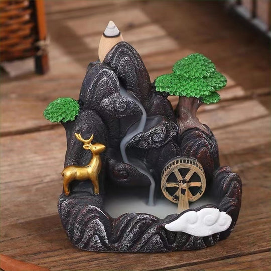 Zen Backflow Incense Burner - Creative Resin Ceramic Home Decoration for Meditation