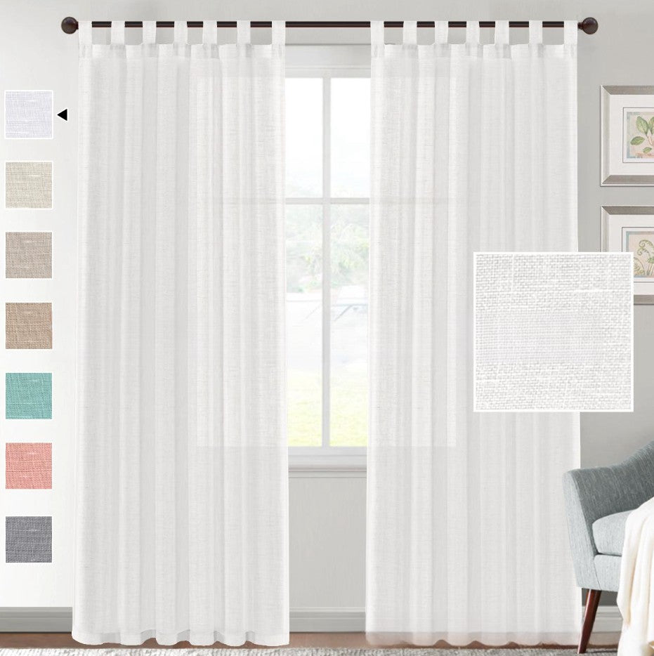 NatureWeave - Linen Yarn Curtain with Transparent Window Screen