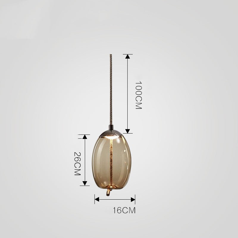 Lumina - Single Head Glass Chandelier for Dining Room, Living Room, Bar, and Bedroom