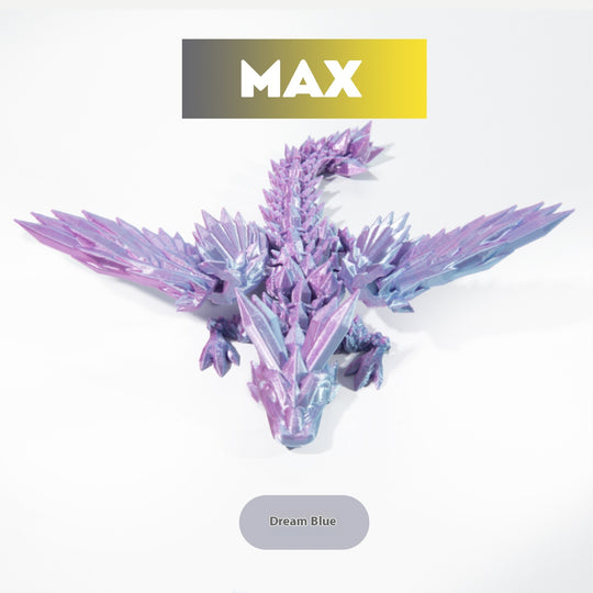 Mythic Marvel: 3D Printed Crystal Dragon Figurine with Gemstone Details