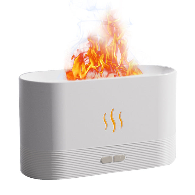 FlameSim 180ML Essential Oil Diffuser - USB Ultrasonic Aroma Humidifier for Home & Office