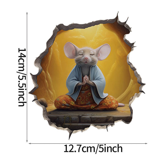 WhimsyDecals - 3D Cartoon Mouse Hole Wall Stickers for Home Decor
