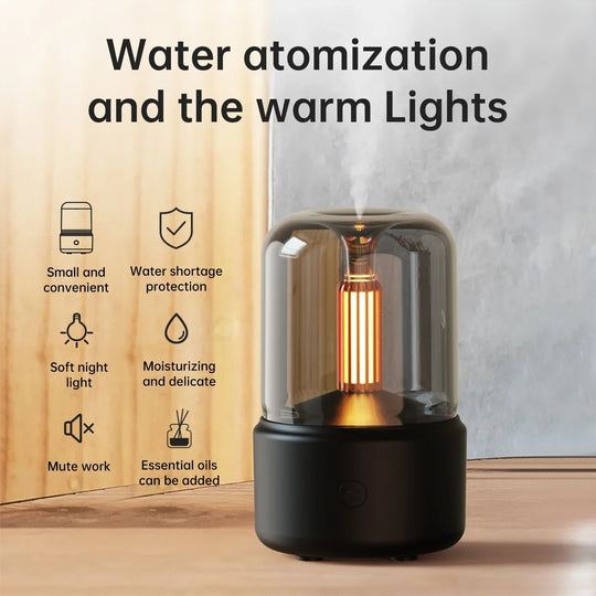 Mini Serenity Portable Aroma Diffuser - Air Humidifier Essential Oilwith Night Light