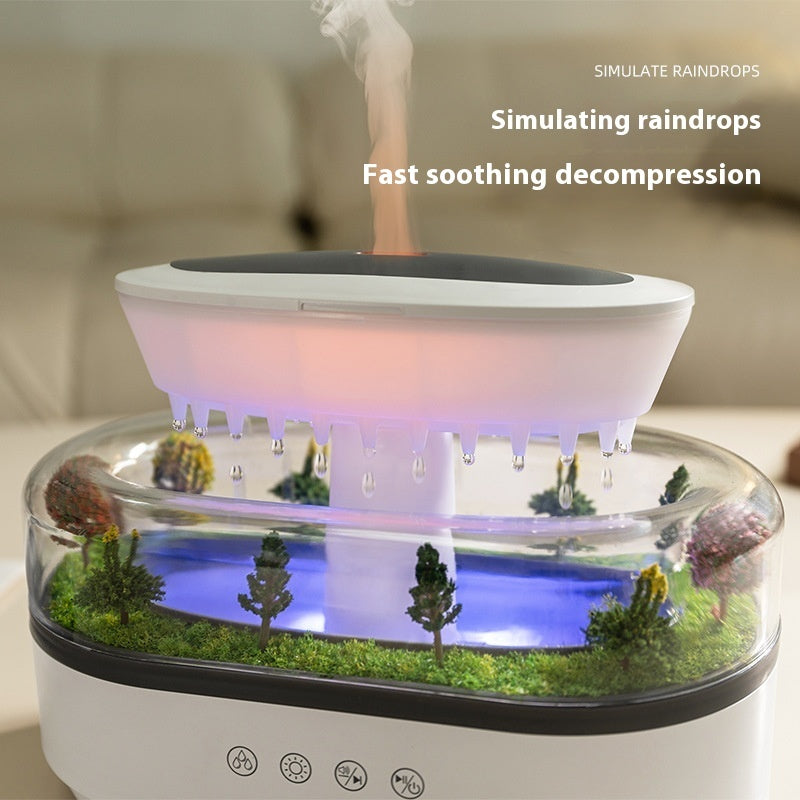 Nature-Inspired Serenity: Micro Landscape Raindrop Aroma Diffuser & Humidifier for Home
