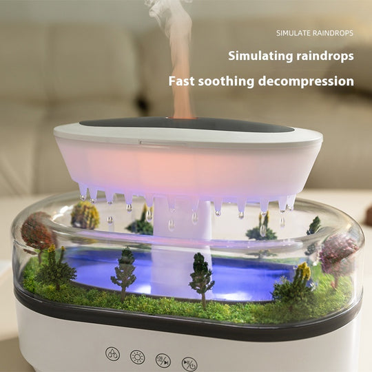 Nature-Inspired Serenity: Micro Landscape Raindrop Aroma Diffuser & Humidifier for Home