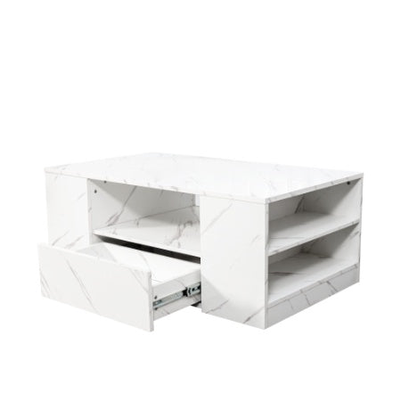 Modern LED Coffee Table with Storage & Drawers - Perfect for Small Living Rooms