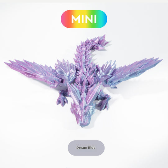 Mythic Marvel: 3D Printed Crystal Dragon Figurine with Gemstone Details