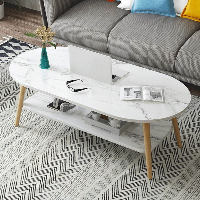 Compact Double-Layer Coffee Table for Small Spaces - Household Essential