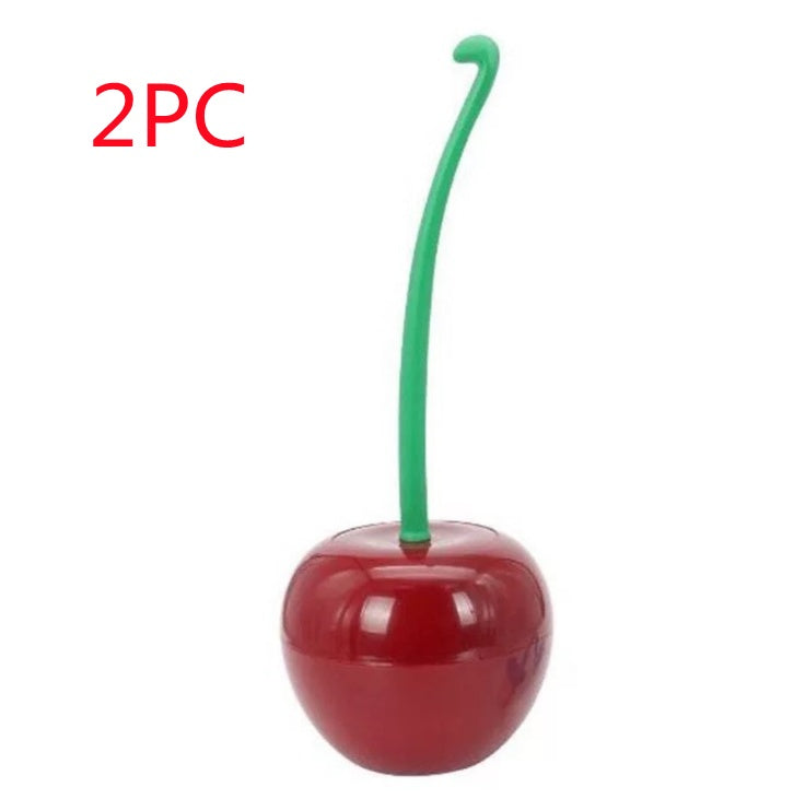 Cherry-Shaped Toilet Brush Set - Long Handle Soft Bristle Bathroom Cleaning Brush with Creative Design