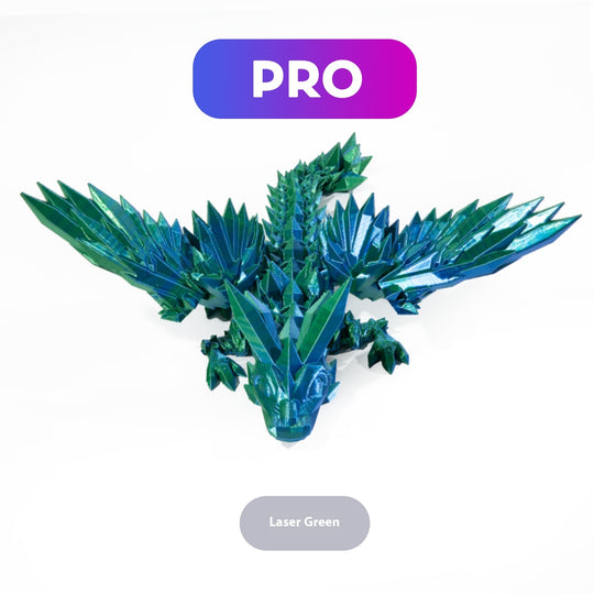 Mythic Marvel: 3D Printed Crystal Dragon Figurine with Gemstone Details