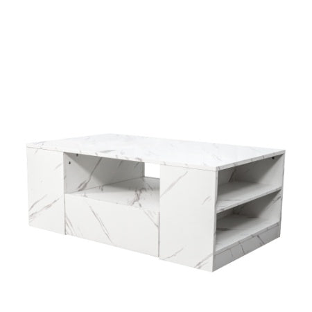 Modern LED Coffee Table with Storage & Drawers - Perfect for Small Living Rooms