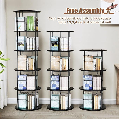 Spinning Book Oasis - Floor Standing Multi-Layer Bookshelf