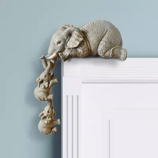 Majestic Elephant Trio: 3-Piece Home Decoration Set for a Regal Touch