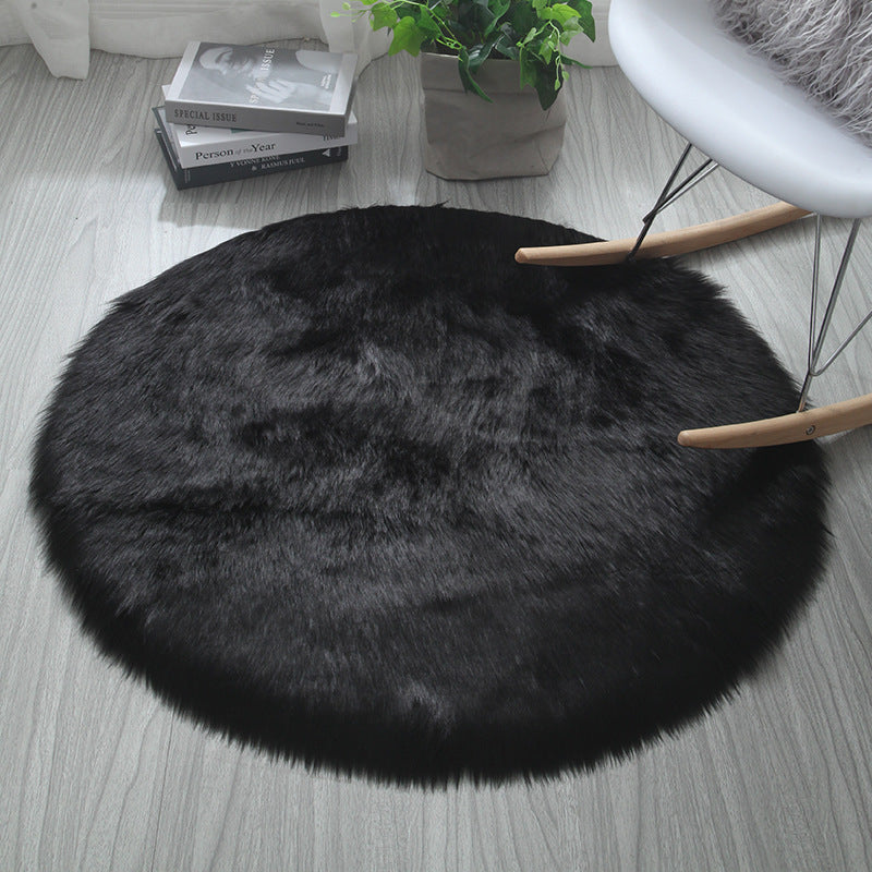 Cozy Circle Round Carpet - Solid Color Design for Living Room & Bedroom