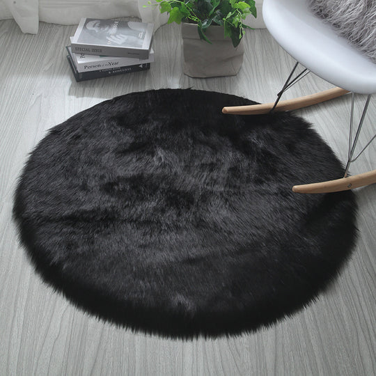 Cozy Circle Round Carpet - Solid Color Design for Living Room & Bedroom