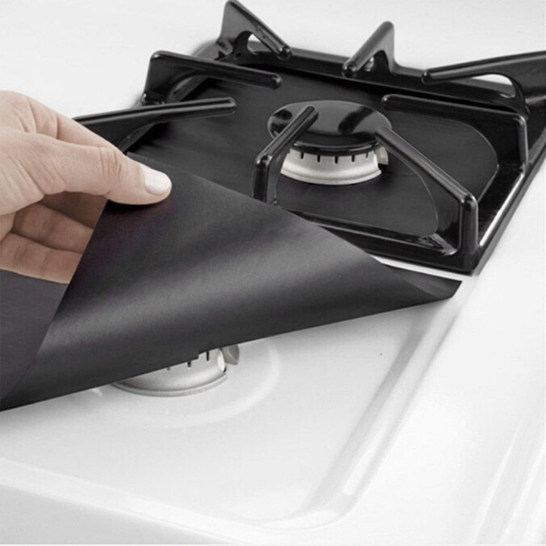 4-Pack Reusable Non-Stick Stovetop Burner Liners - Heat-Resistant Protector for Gas Stoves