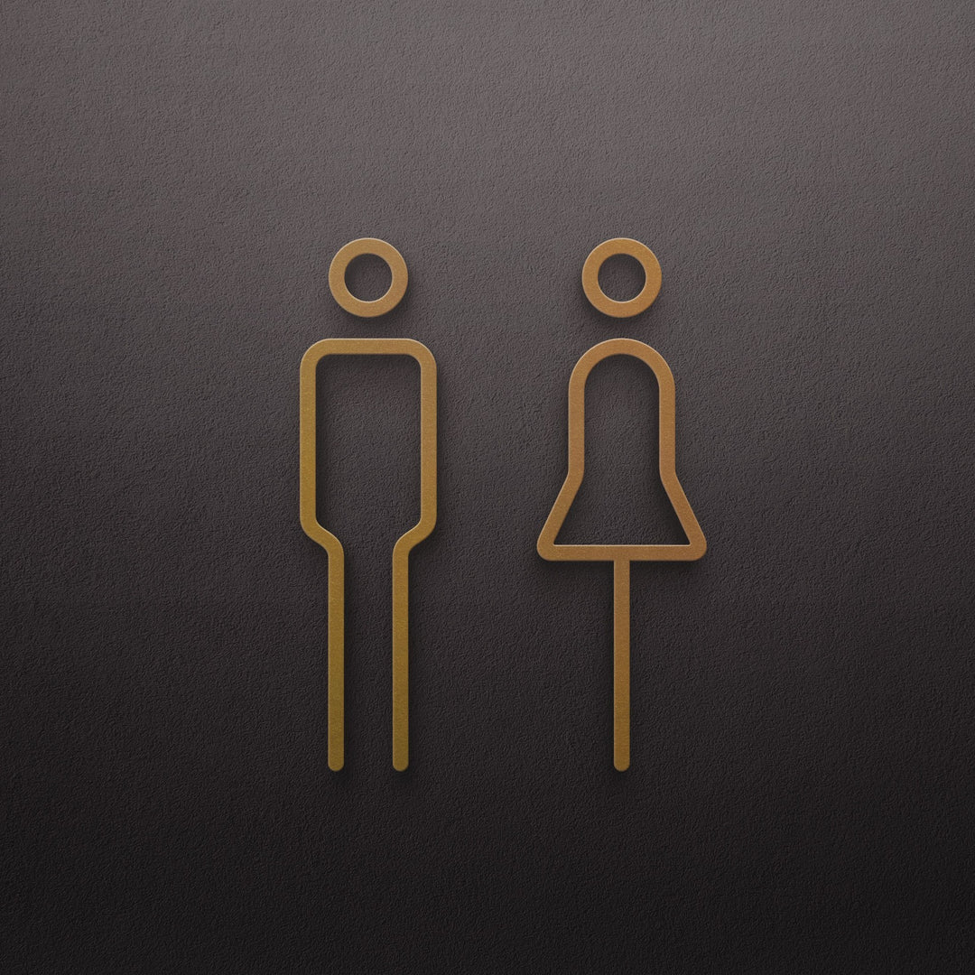 3D Toilet Signs - Men's & Women's Restroom Wall Stickers for Hotels & Homestays