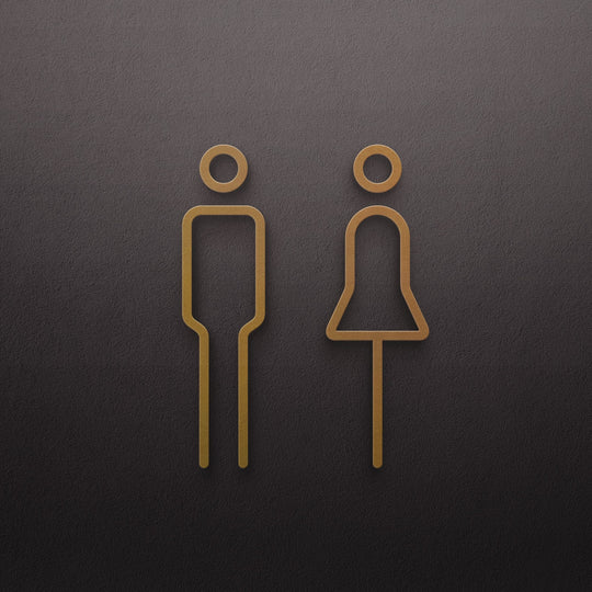 3D Toilet Signs - Men's & Women's Restroom Wall Stickers for Hotels & Homestays