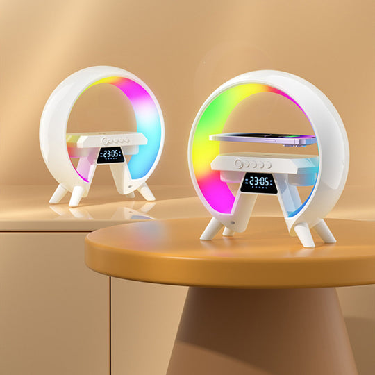 Wake Up to Style: Colorful Bedside Clock Light with Wireless Charging