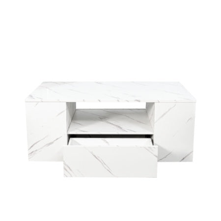 Modern LED Coffee Table with Storage & Drawers - Perfect for Small Living Rooms