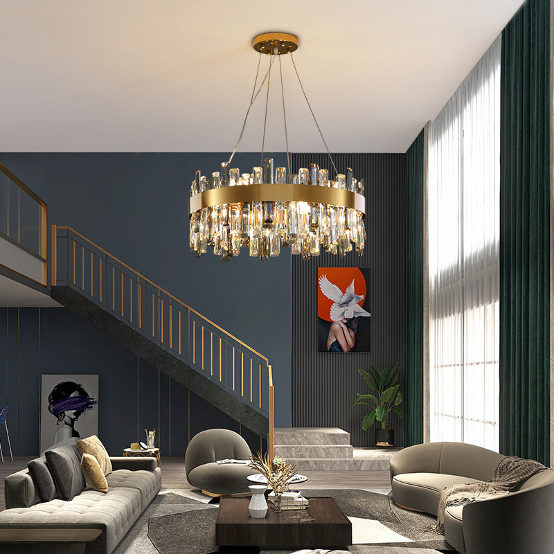 Aurora Luxe - Simple Crystal Chandelier for Living Room