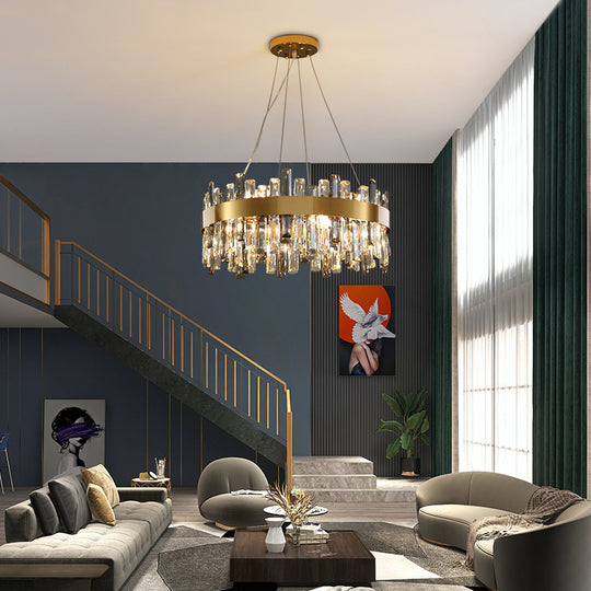 Aurora Luxe - Simple Crystal Chandelier for Living Room