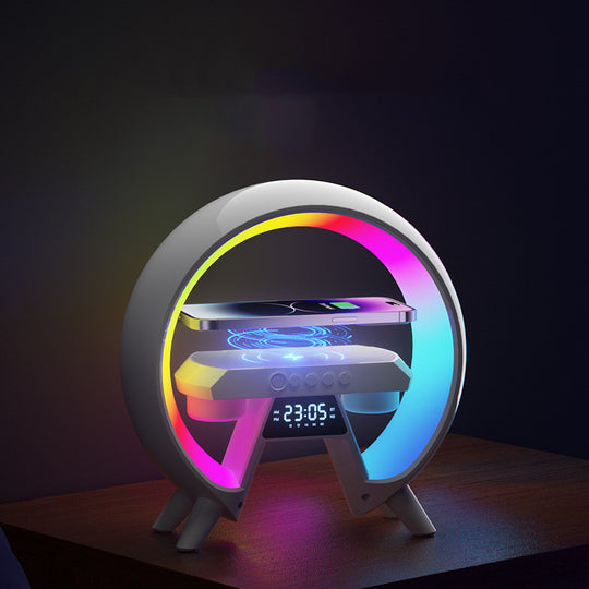 Wake Up to Style: Colorful Bedside Clock Light with Wireless Charging