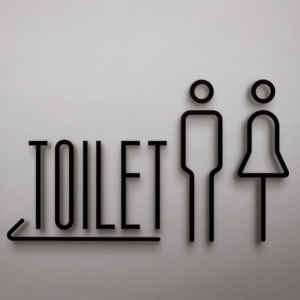 3D Toilet Signs - Men's & Women's Restroom Wall Stickers for Hotels & Homestays