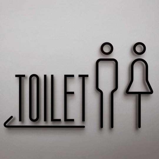 3D Toilet Signs - Men's & Women's Restroom Wall Stickers for Hotels & Homestays