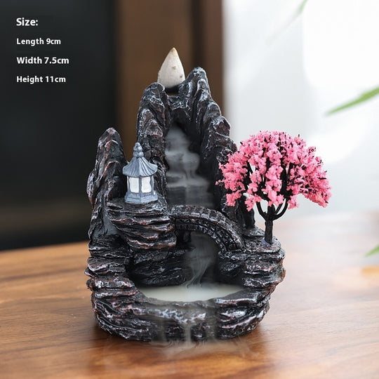 Zen Backflow Incense Burner - Creative Resin Ceramic Home Decoration for Meditation
