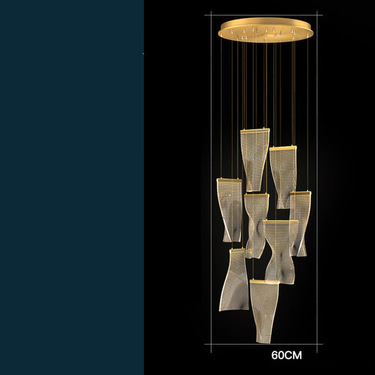 Elegant Duplex Building Chandelier: Simple, Modern Nordic Design with Light Luxury Appeal