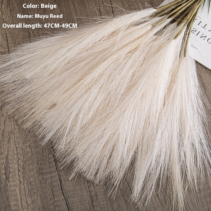 Elegant Pampas Grass Artificial Flowers - Natural Reed Bouquet for Home Decor